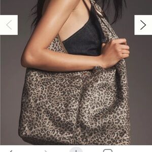 Anthropolgie love knot slouchy bag leopard